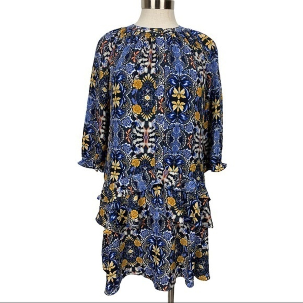Ann Taylor Loft Navy Floral Print Dress Size SP